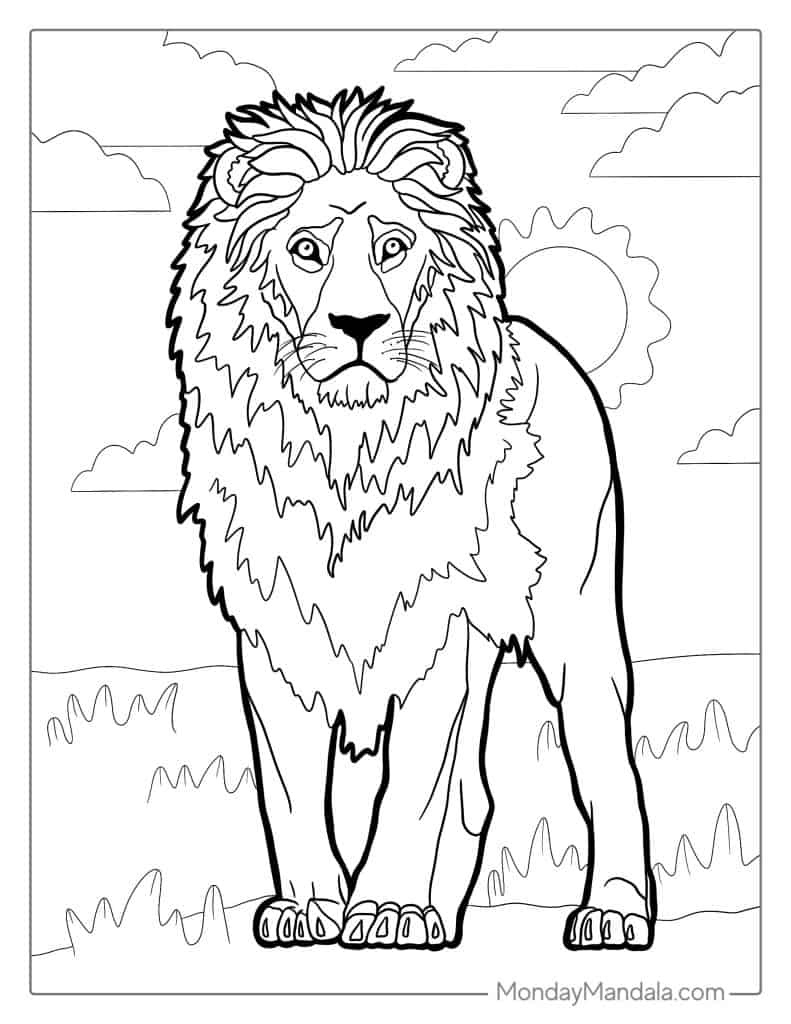 28 Lion Coloring Pages (Free Pdf Printables) within Free Printable Picture Of A Lion