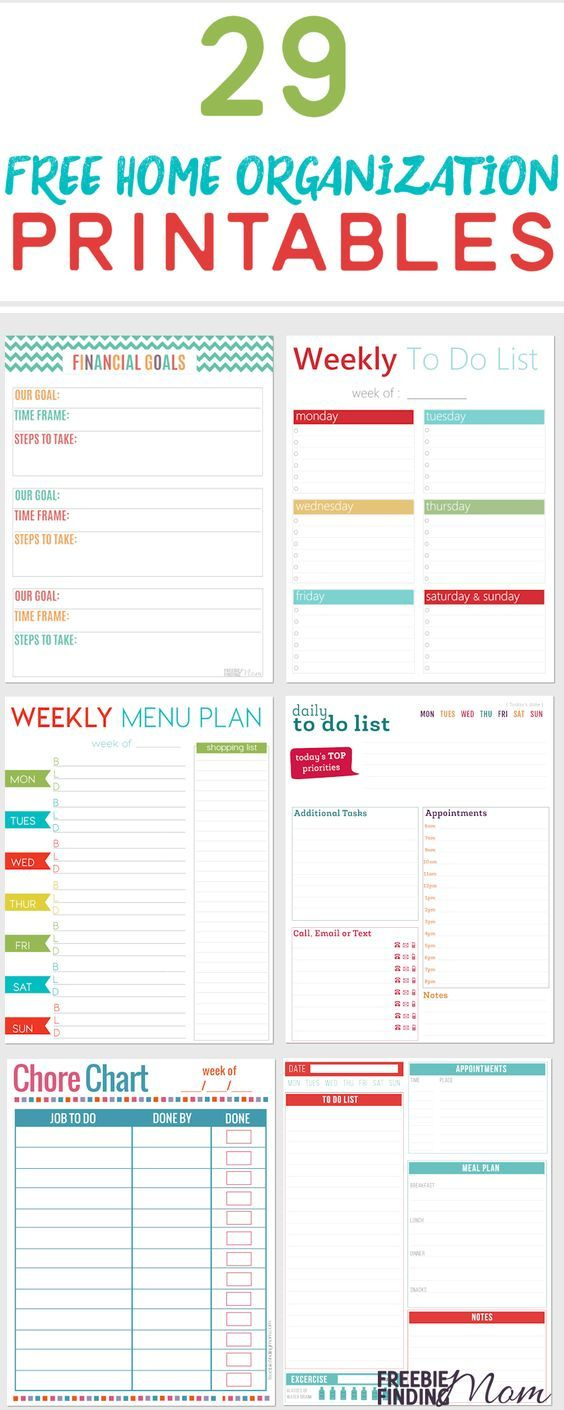 29 Free Home Organization Printables inside Free Printable Home Organization Worksheets