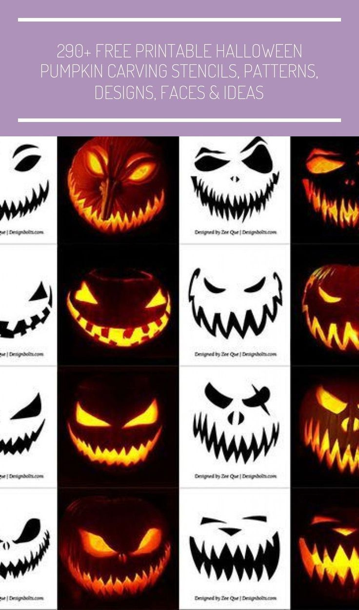 290+ Free Printable Halloween #Pumpkincarvingideastemplatesfree with Scary Pumpkin Stencils Free Printable