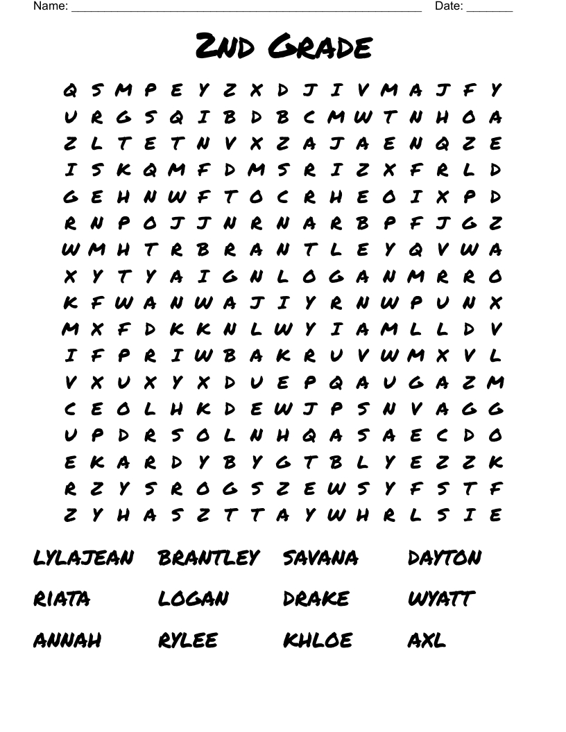 2Nd Grade Word Search - Wordmint intended for 2Nd Grade Word Search Free Printable