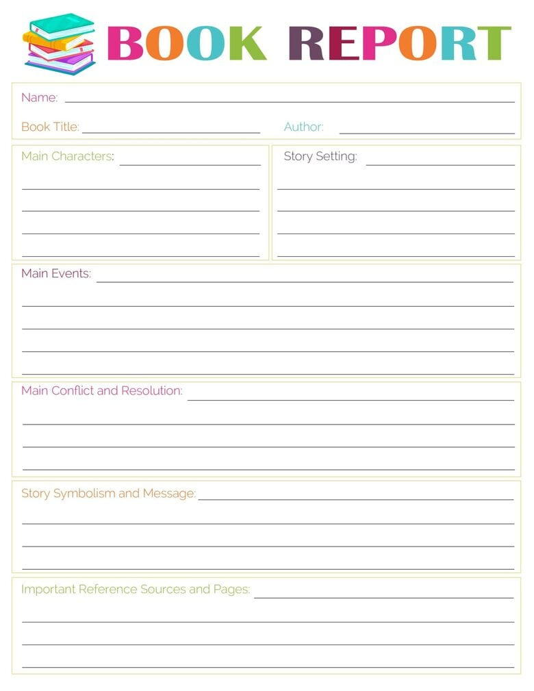 3 Free Printable Book Report Templates regarding Free Printable Book Report Forms For Elementary Students