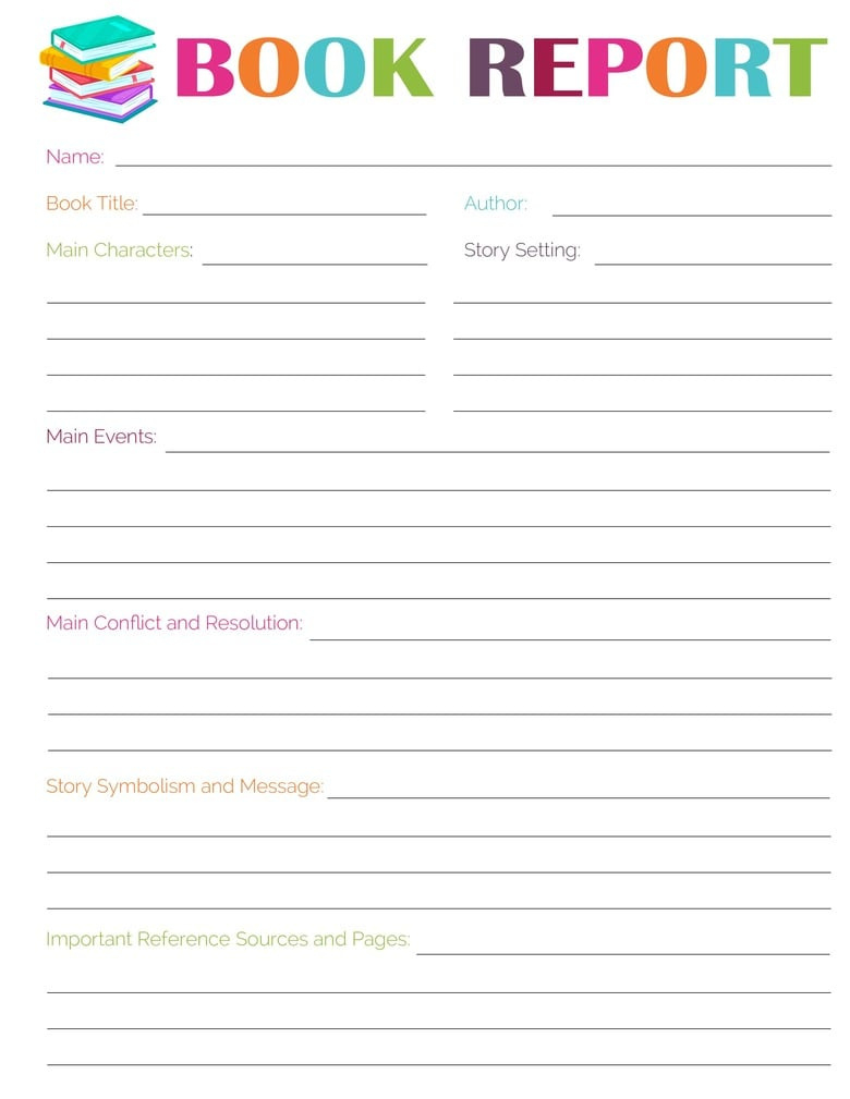 3 Free Printable Book Report Templates regarding Free Printable Book Report Forms