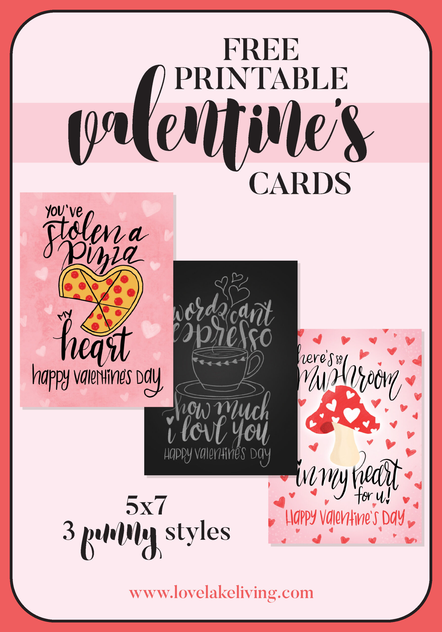 3 Free Printable Valentine'S Day Cards - Love Lake Living inside Free Printable Valentine Cards For Husband