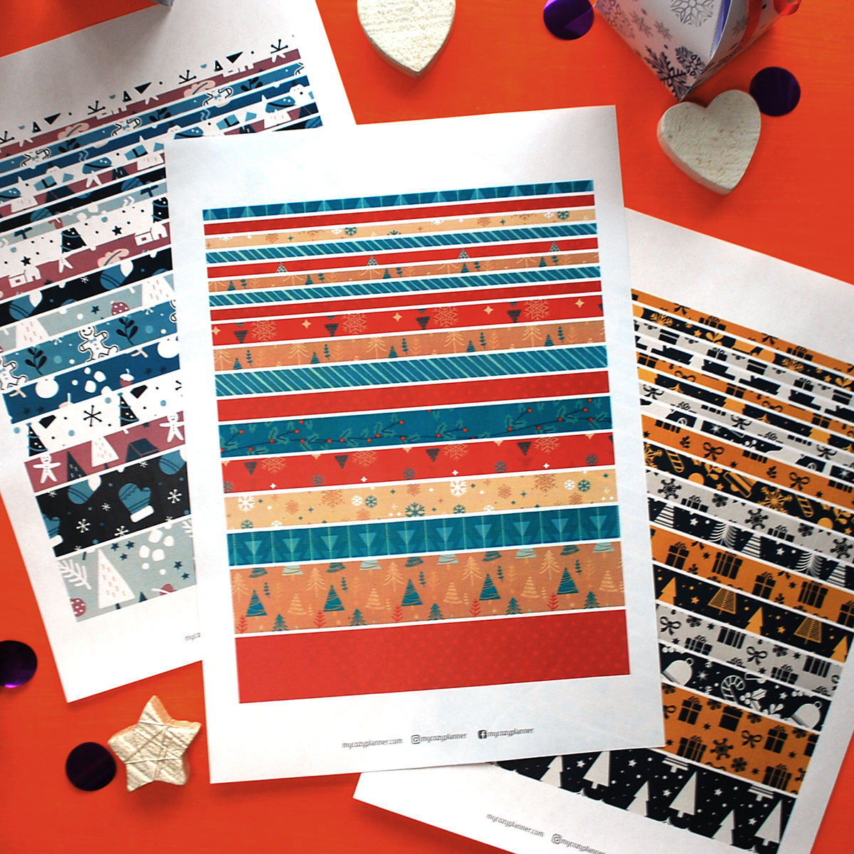 3 Free Printable Washi Tape Sheets throughout Free Printable Washi Tape