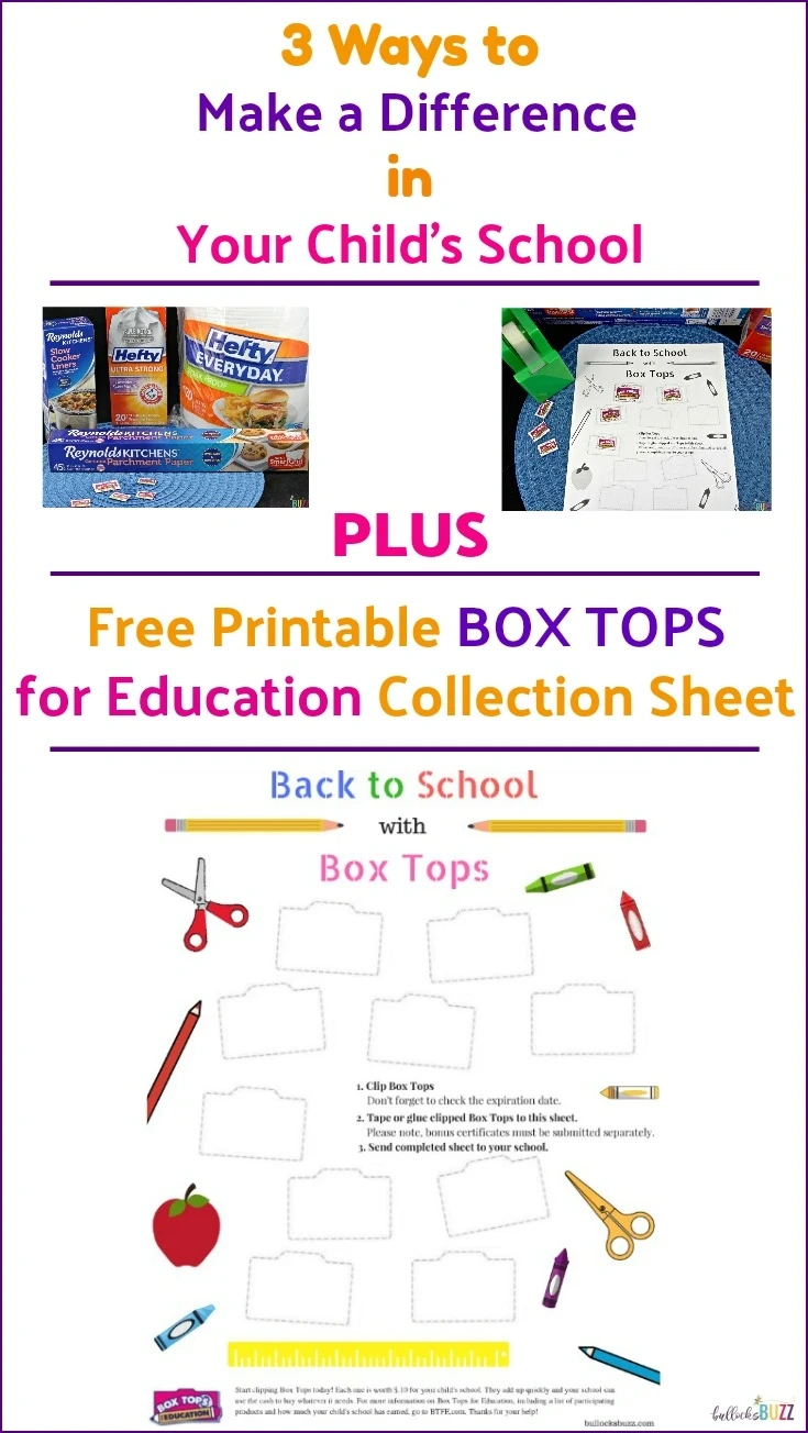 3 Ways To Help Your Child'S School + Free Box Tops Collection Sheet for Free Printable Box Tops For Education