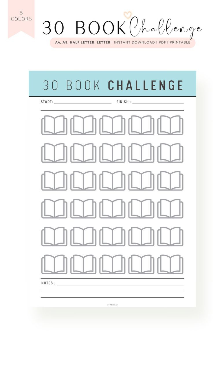 30 Book Challenge Pdf pertaining to Free Printable Reading Recovery Books