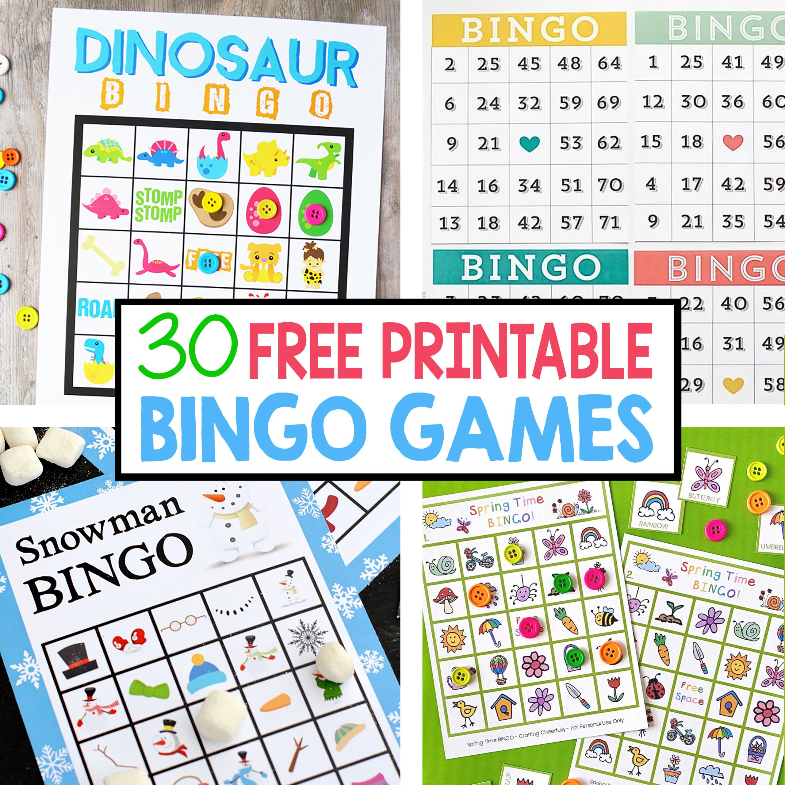 30 Free Printable Bingo Games - Crafting Cheerfully with regard to Free Printable Bingo Cards For Large Groups