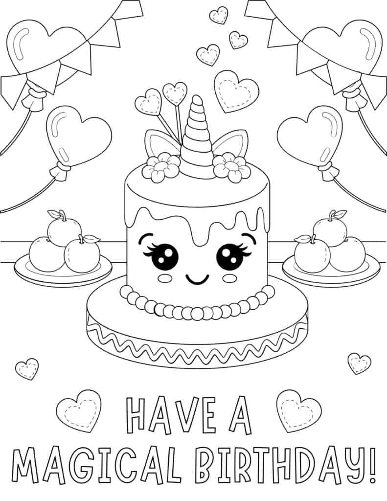 30 Free Printable Happy Birthday Coloring Pages For Kids - Prudent within Free Printable Birthday Cards To Color