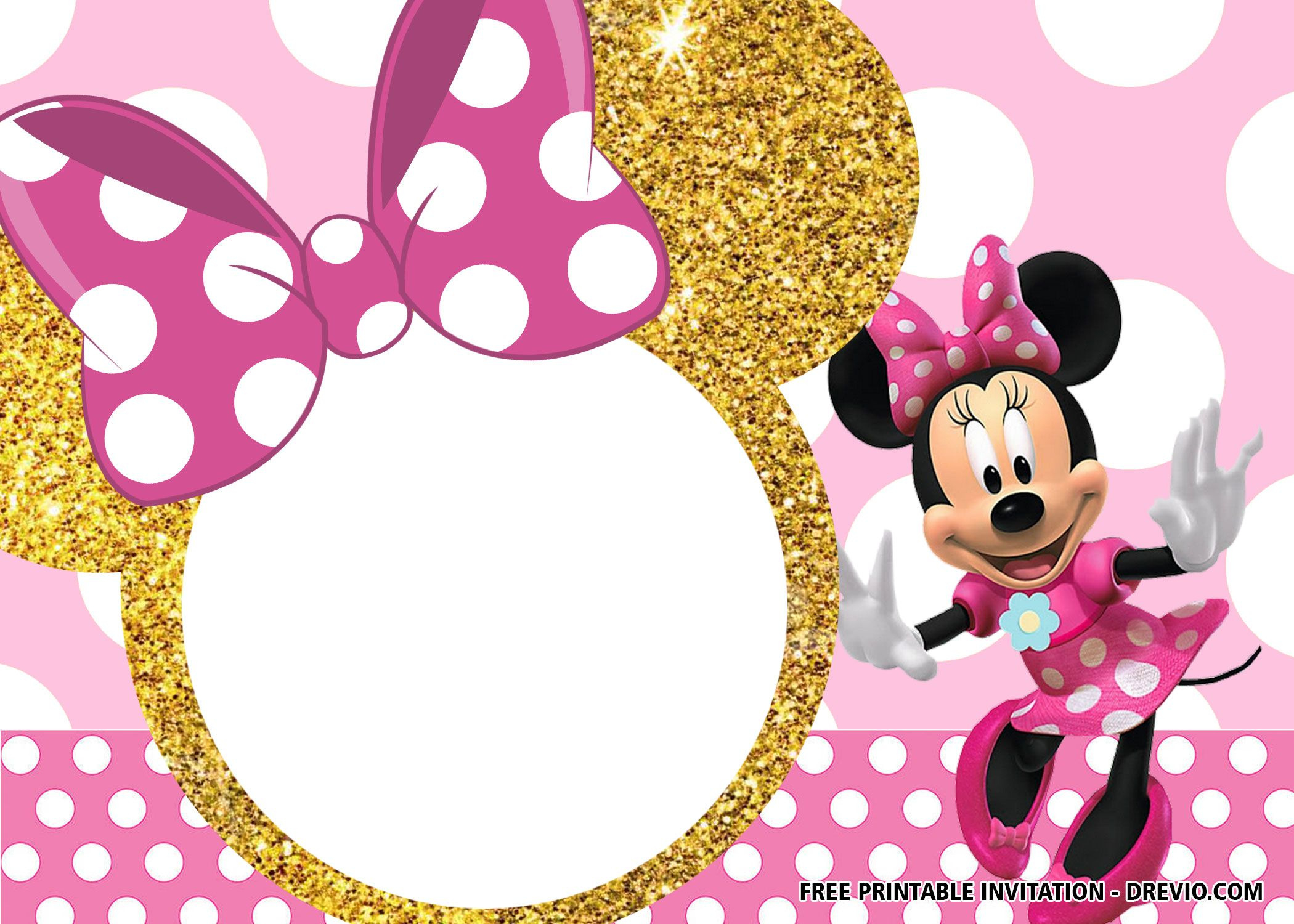 30+ Free Printable Minnie Mouse Birthday Invitation Templates regarding Free Printable Minnie Mouse Party Invitations
