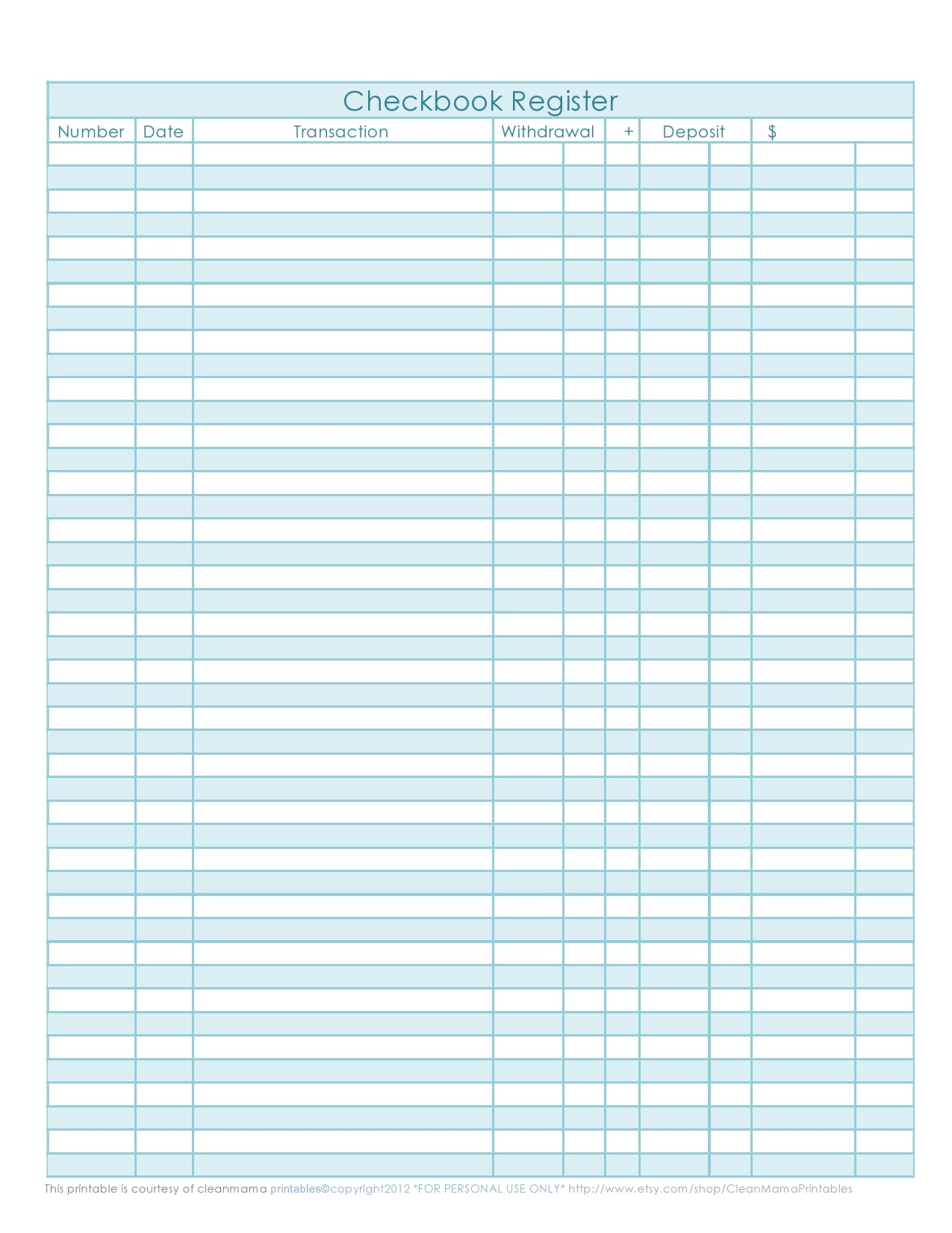 30 Printable Check Register Templates (Excel) - Templatearchive intended for Free Printable Blank Check Register Template