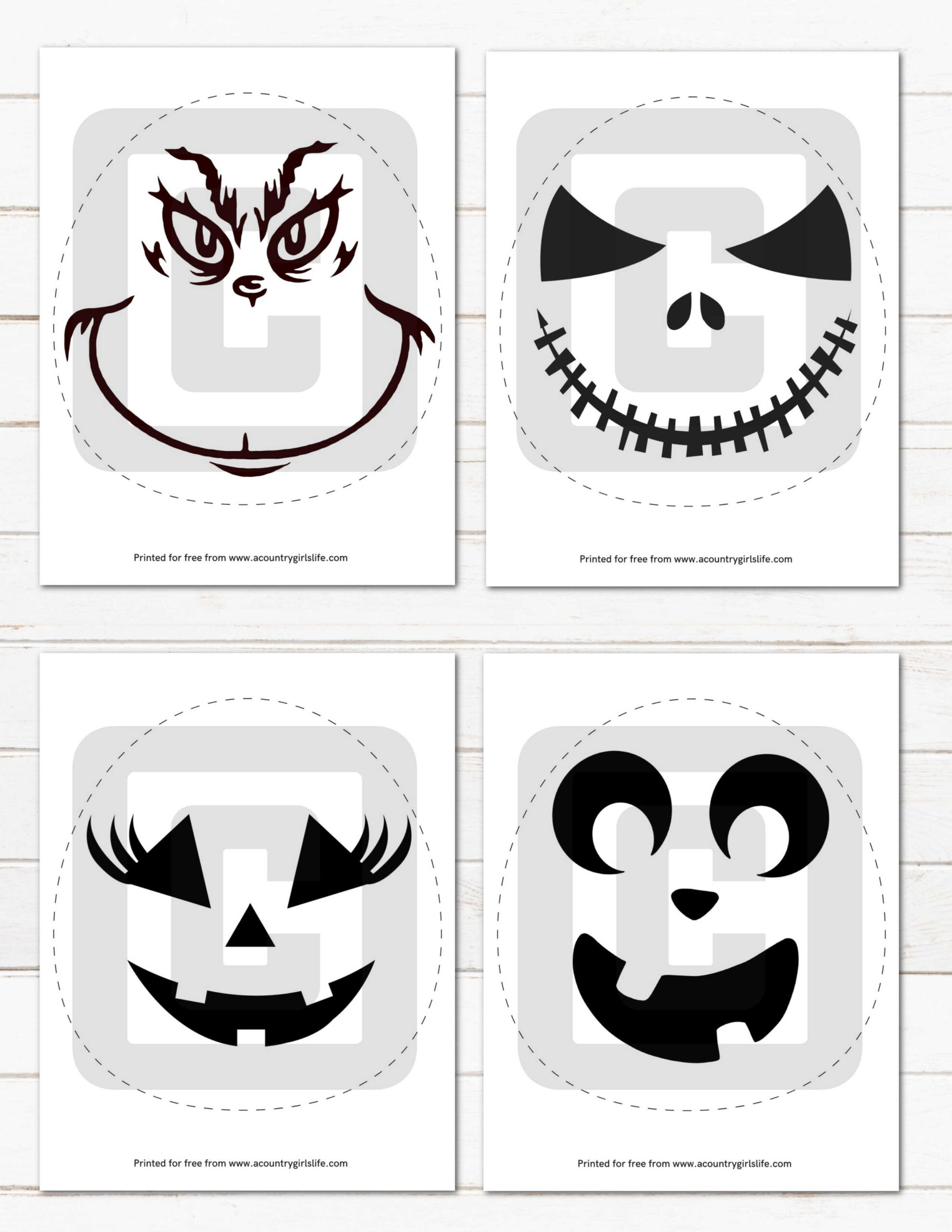 31+ Easy Free Printable Pumpkin Carving Stencils! - A Country in Free Printable Pumpkin Stencils