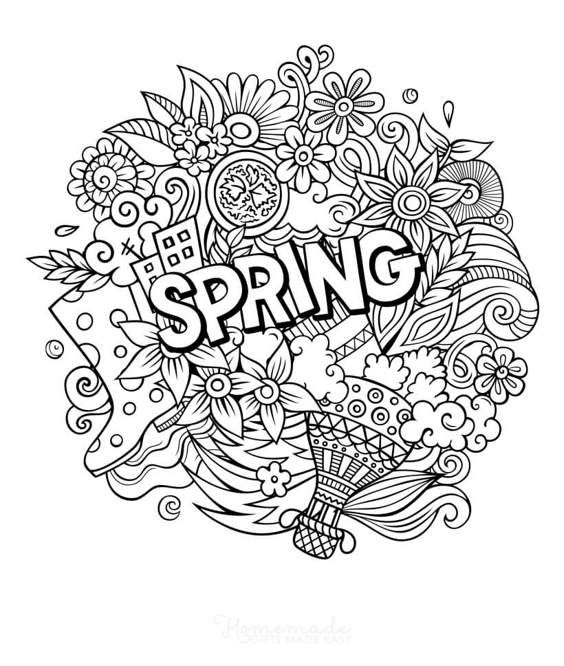 31 Printable Spring Coloring Pages For Adults & Kids - Happier Human intended for Free Printable Spring Coloring Pages For Adults