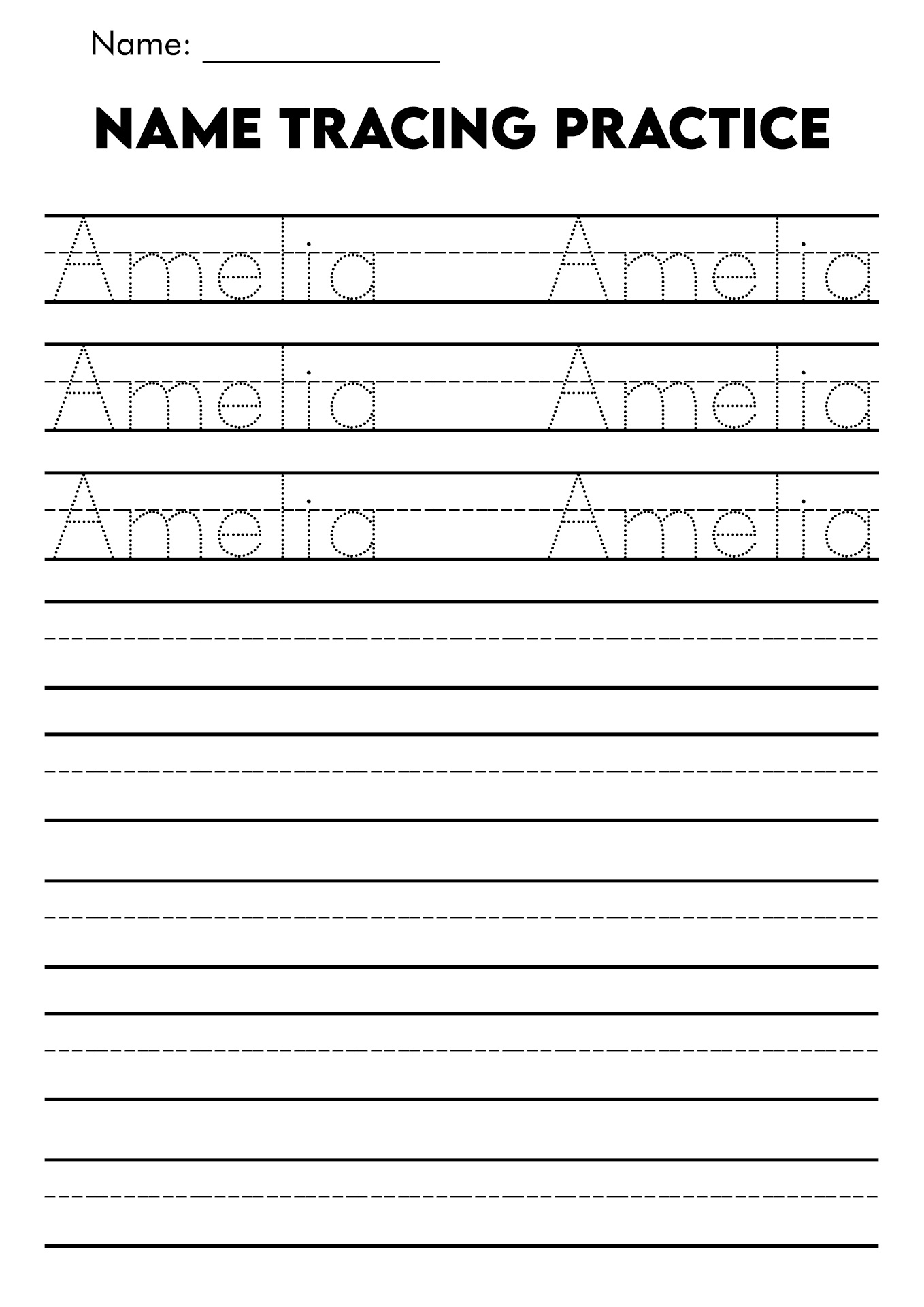 310+ Free Editable And Printable Name Tracing Worksheets with Free Printable Practice Name Writing Sheets