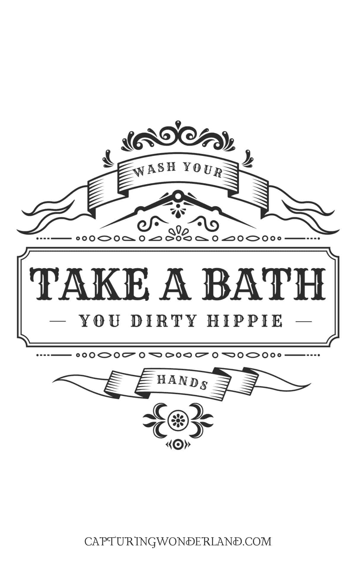 32 Vintage Bathroom Wall Art Free Printable Signs — Capturing for Free Printable Bathroom Pictures