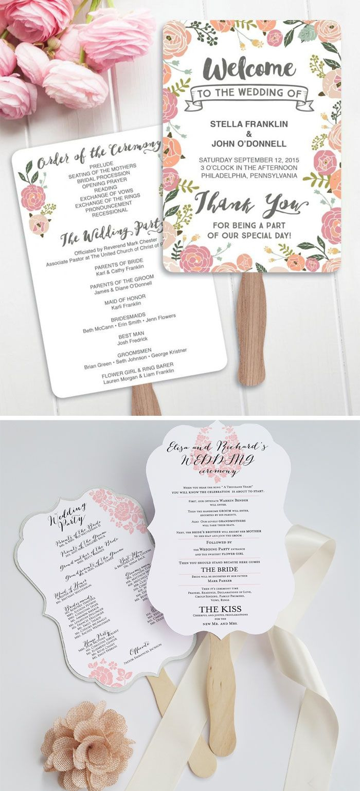 32 Wedding Programs | Free Examplespink Book Weddings pertaining to Free Printable Fan Wedding Programs