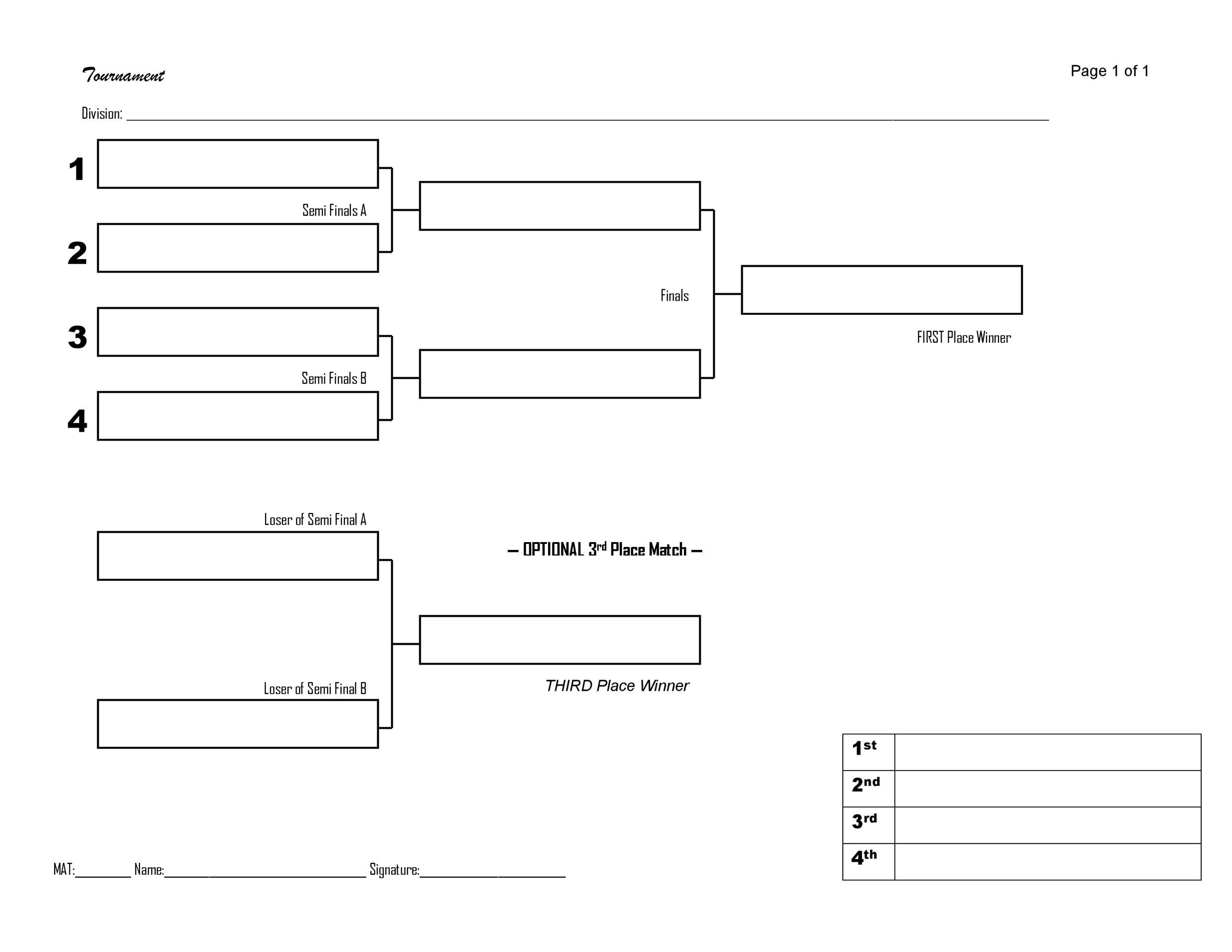 34 Blank Tournament Bracket Templates (&amp;amp;100% Free) ᐅ Templatelab inside Free Printable Wrestling Brackets