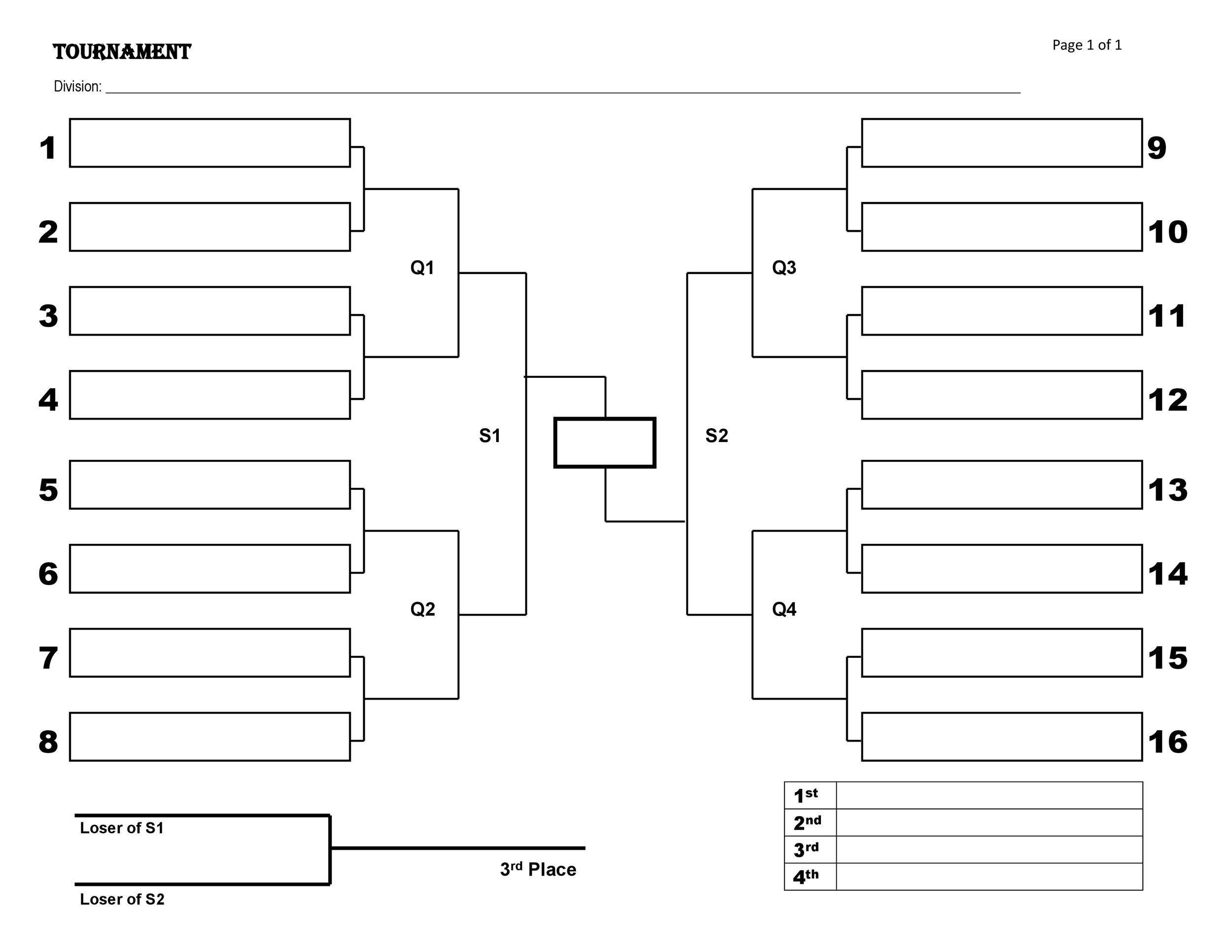 34 Blank Tournament Bracket Templates (&amp;amp;Amp;100% Free) ᐅ inside Free Printable Brackets