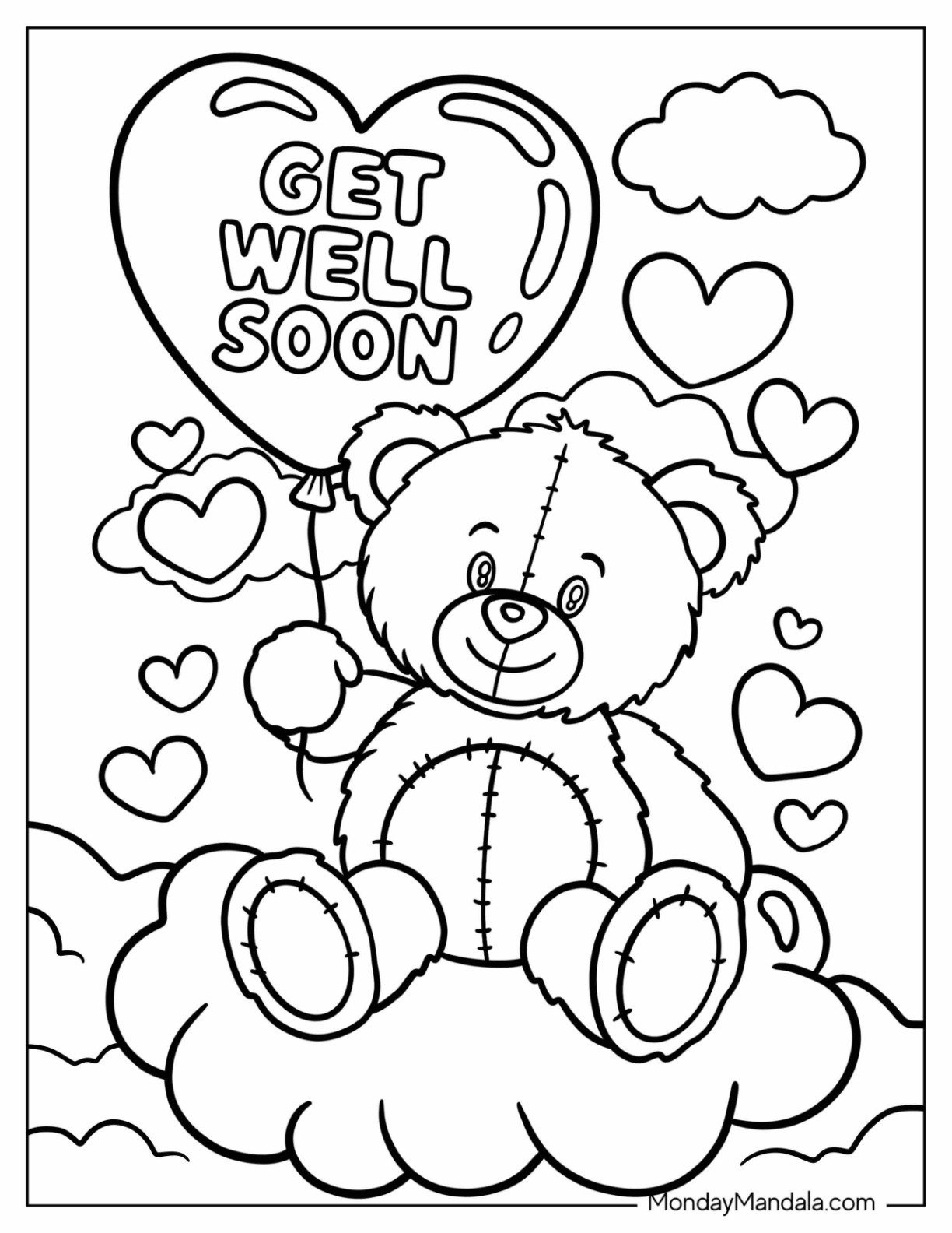 34 Get Well Soon Coloring Pages (Free Pdf Printables) for Free Printable Get Well Cards To Color