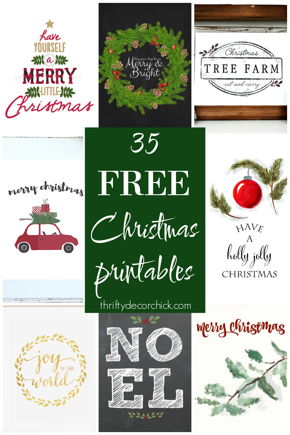 35 Free Christmas Printables To Deck Your Halls | Thrifty Decor for Free Printable Decor