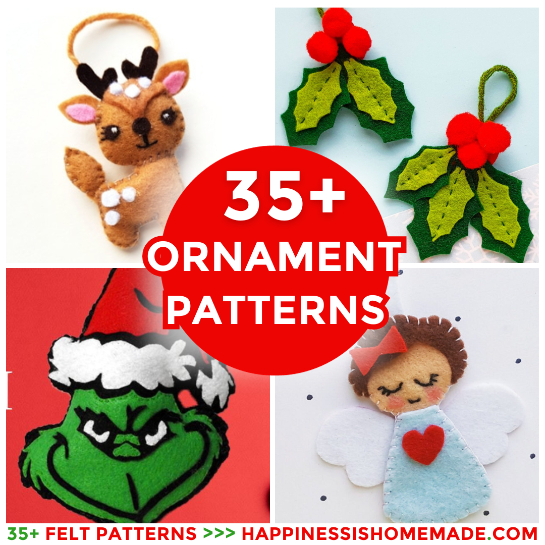 35+ Free Felt Christmas Ornament Patterns - Happiness Is Homemade with regard to Free Printable Felt Christmas Ornament Patterns