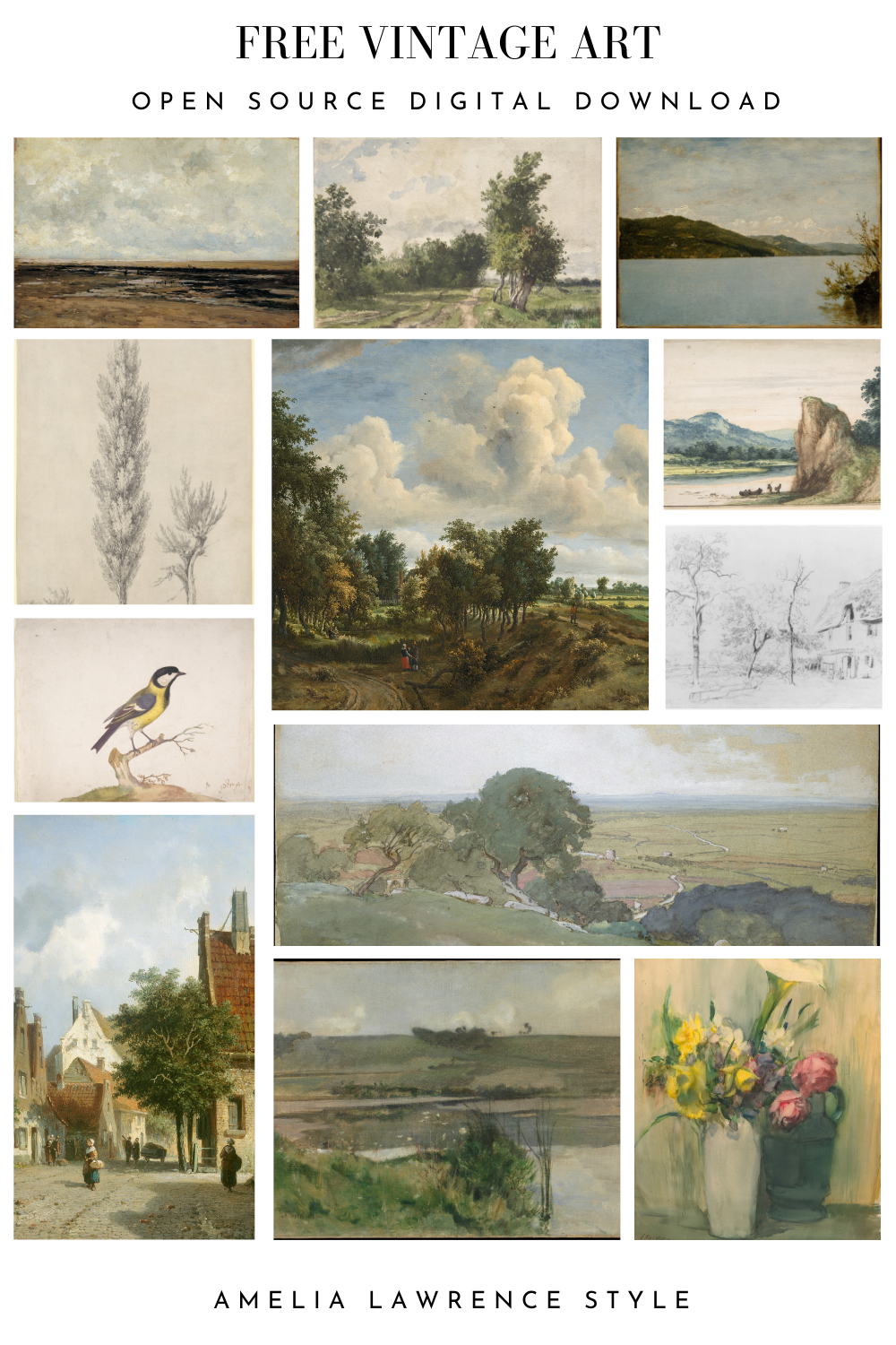 35 Free Vintage Art Downloads - Amelia Lawrence Style inside Free Printable Vintage Pictures