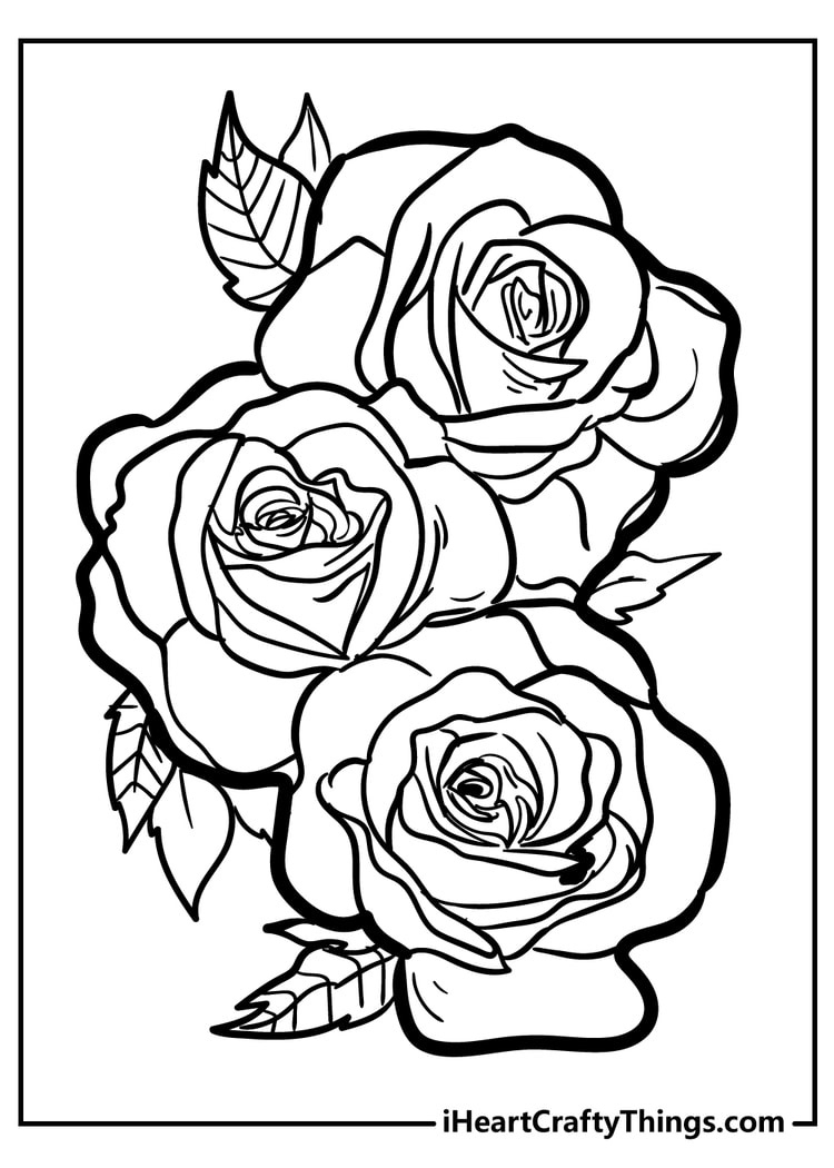35 Rose Coloring Pages (100% Free To Download &amp;amp; Print) in Free Printable Roses