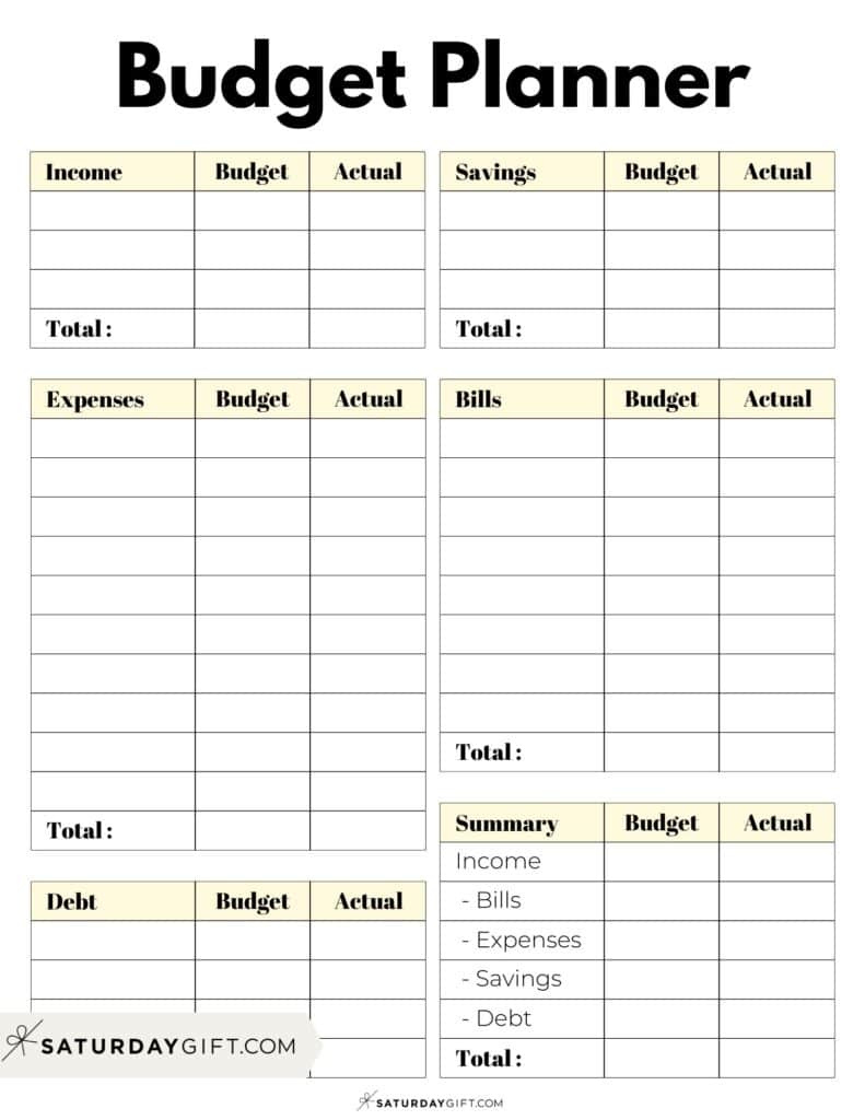 37 Budget Planners &amp;amp; Trackers - Cute &amp;amp; Free Printables throughout Free Budget Printable Template