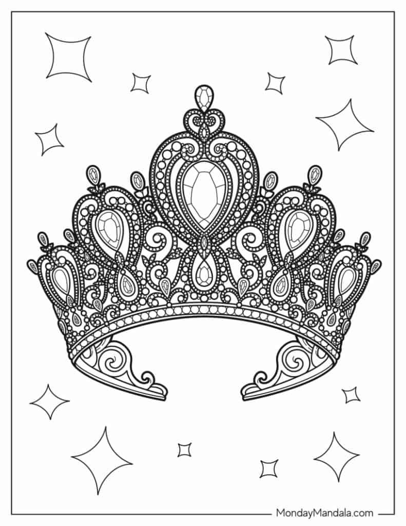 37 Crown Coloring Pages (Free Pdf Printables) pertaining to Free Printable Crown