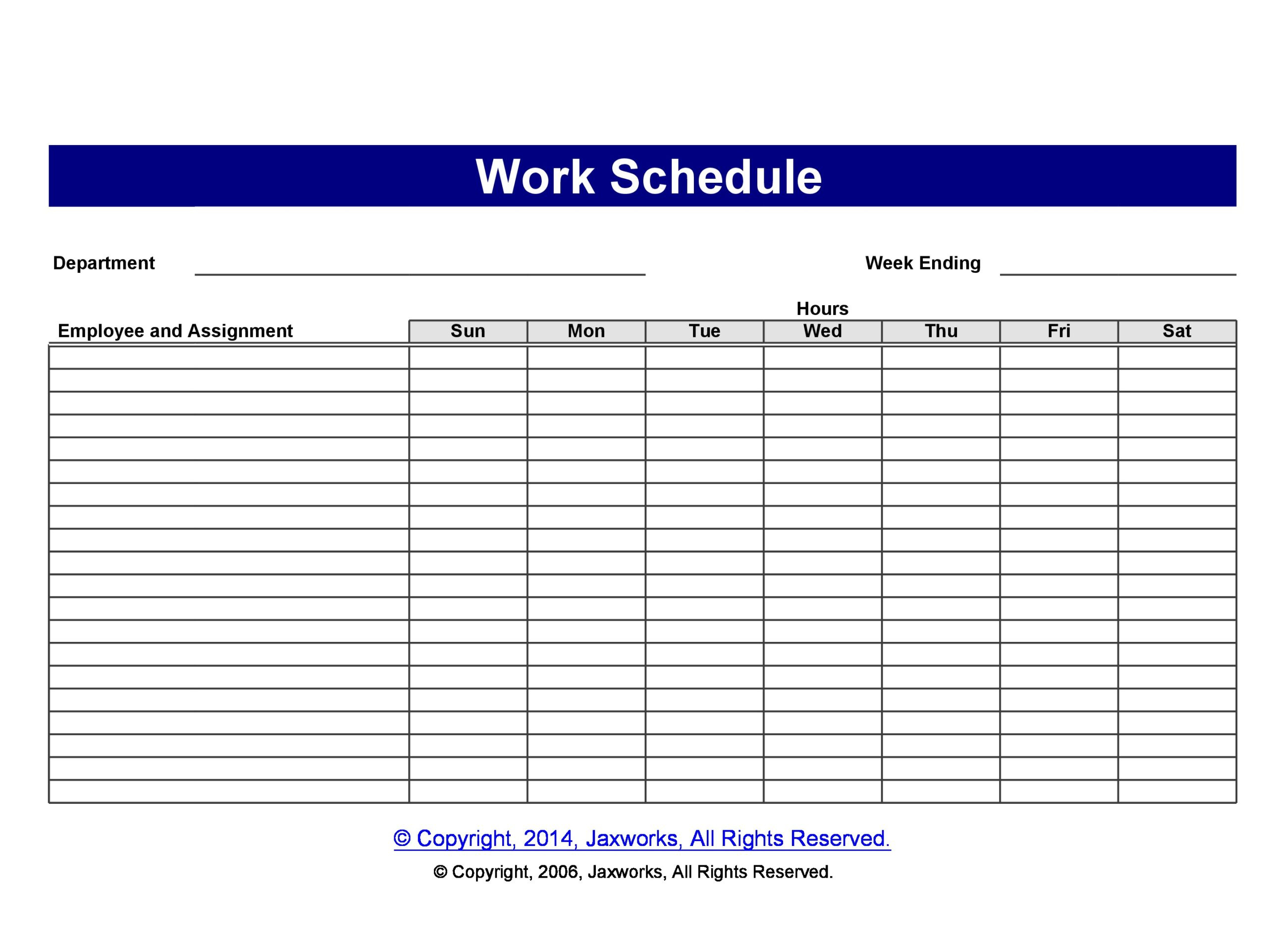37 Free Employee Schedule Templates (Excel, Word, Pdf) for Free Printable Work Schedule Maker