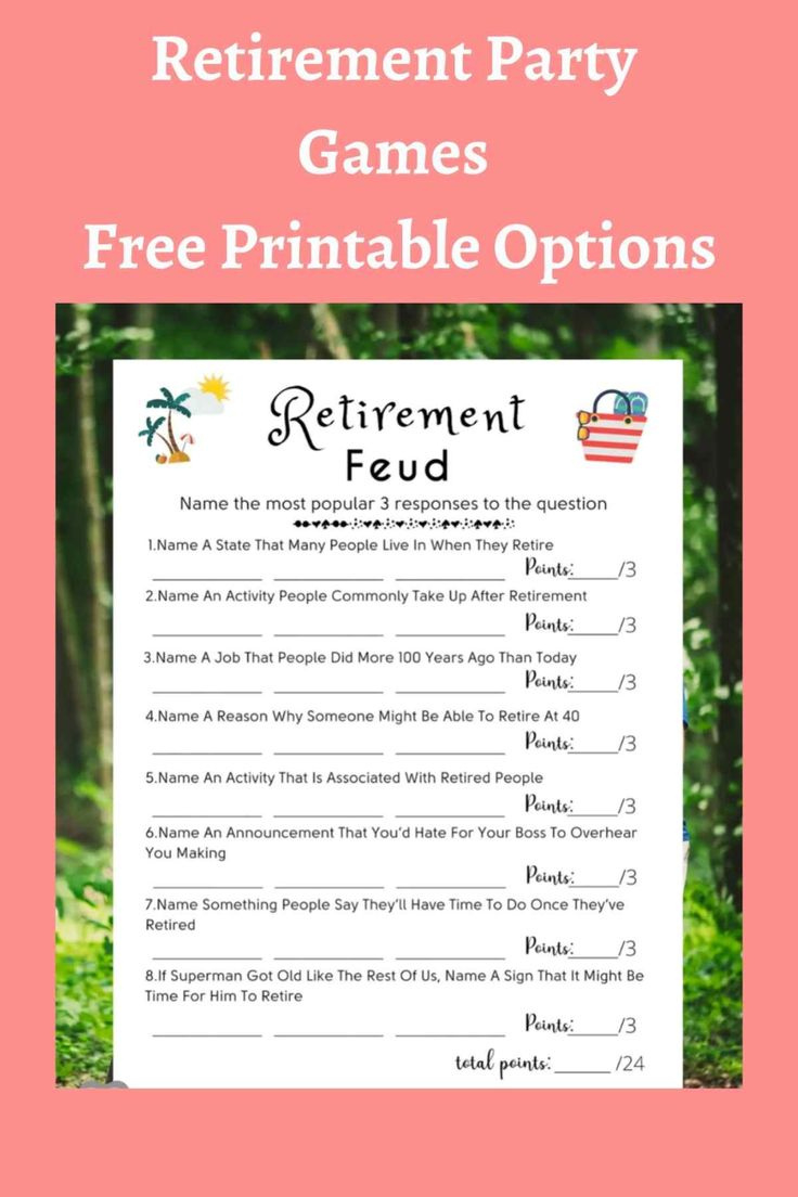 37 Retirement Party Games Free Printable Options - Fun Party Pop within Retirement Party Games Free Printable