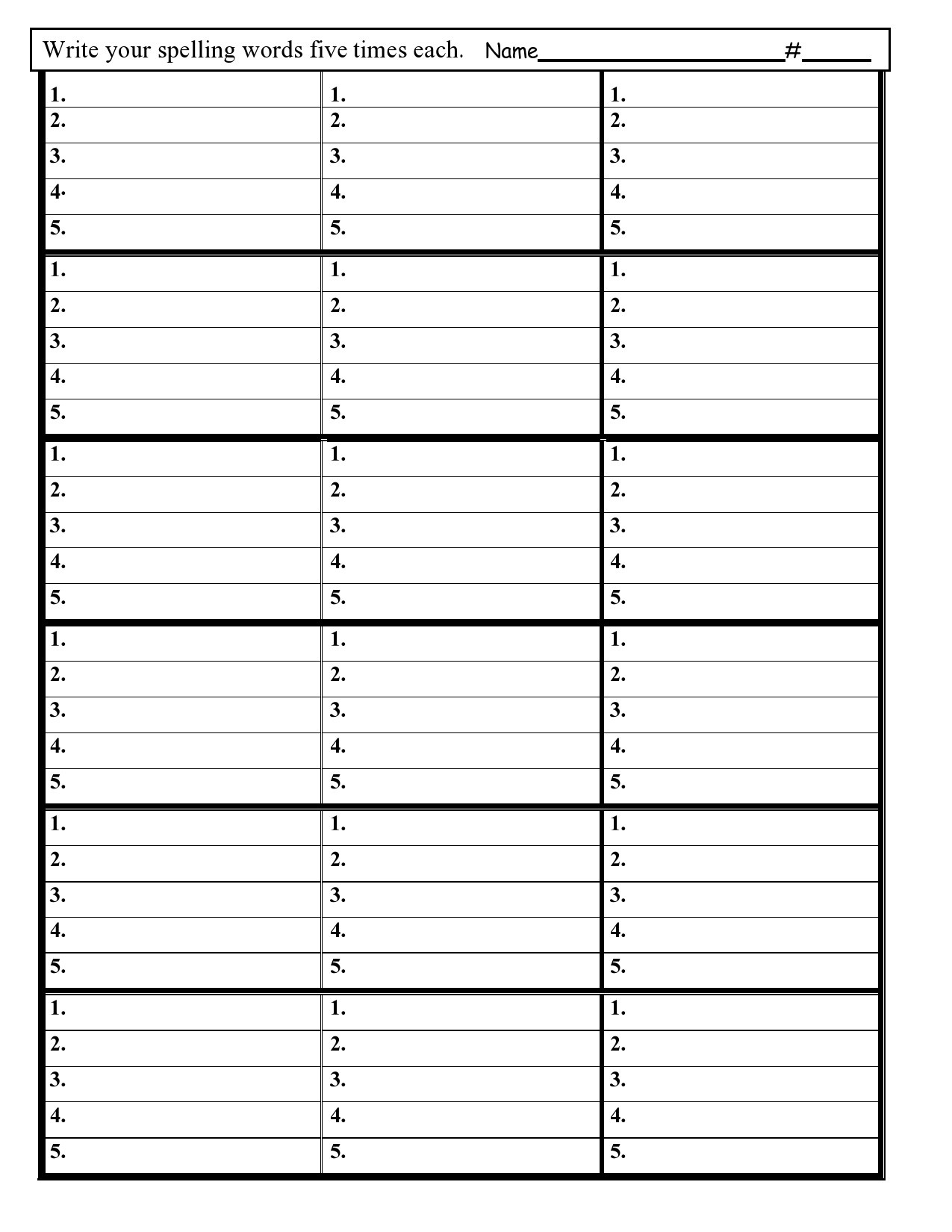 38 Printable Spelling Test Templates [Word &amp;amp;Amp; Pdf] ᐅ for Free Printable Spelling Practice Worksheets