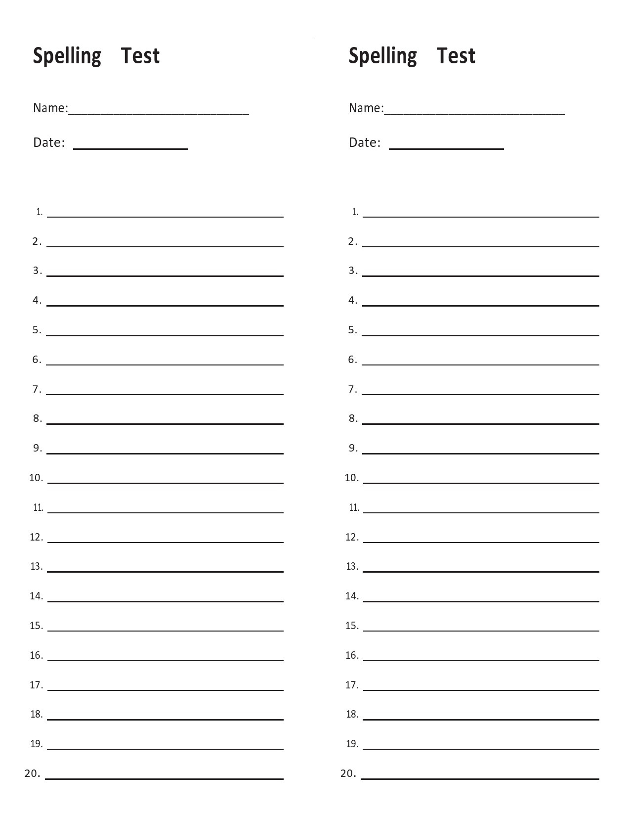 38 Printable Spelling Test Templates [Word &amp;amp; Pdf] ᐅ Templatelab within Free Printable Spelling Worksheets For Adults
