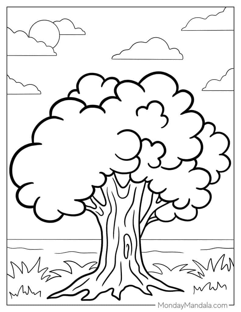 38 Tree Coloring Pages (Free Pdf Printables) - Worksheets Library throughout Tree Coloring Pages Free Printable