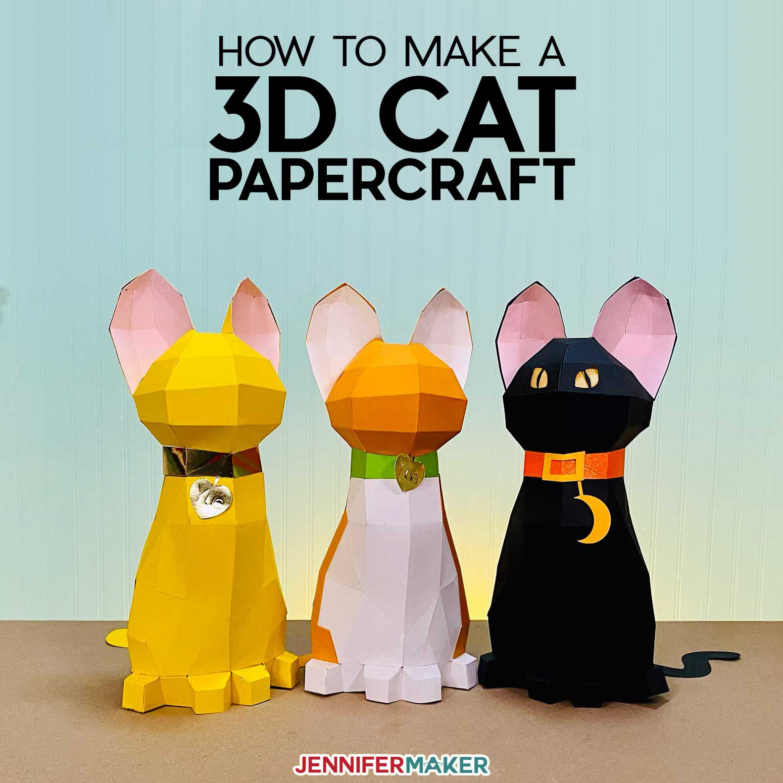 3D Papercraft Cat: Free Animal Papercraft Template &amp;amp; Svg File in Free Printable Paper Crafts
