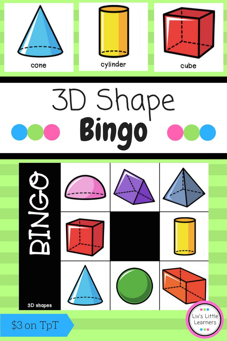 3D Shape Bingo with regard to 3D Shape Bingo Free Printable