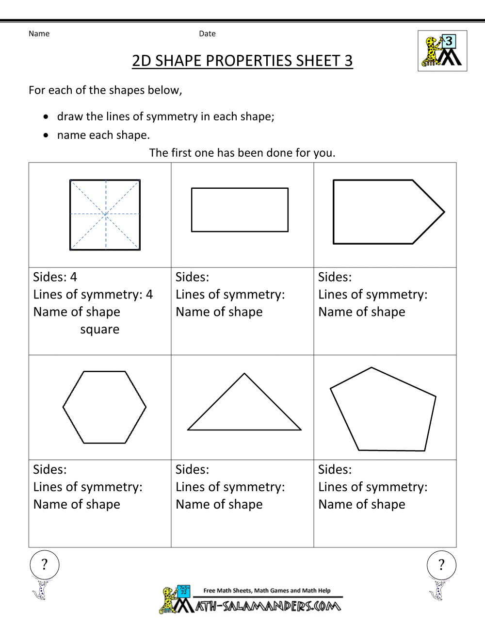 3Rd Grade Geometry Worksheets in Free Printable Geometry Worksheets For 3Rd Grade