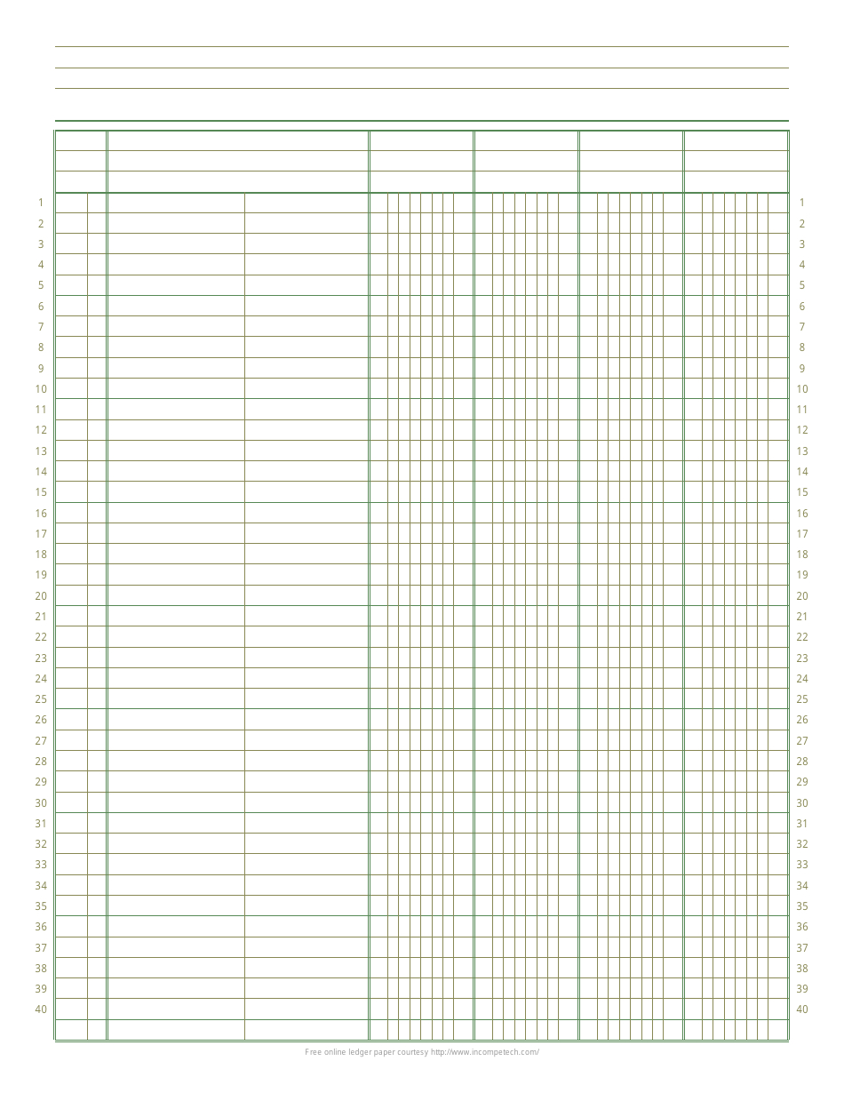 4-Column Ledger Paper Download Printable Pdf | Templateroller regarding Free Printable 4 Column Ledger Paper
