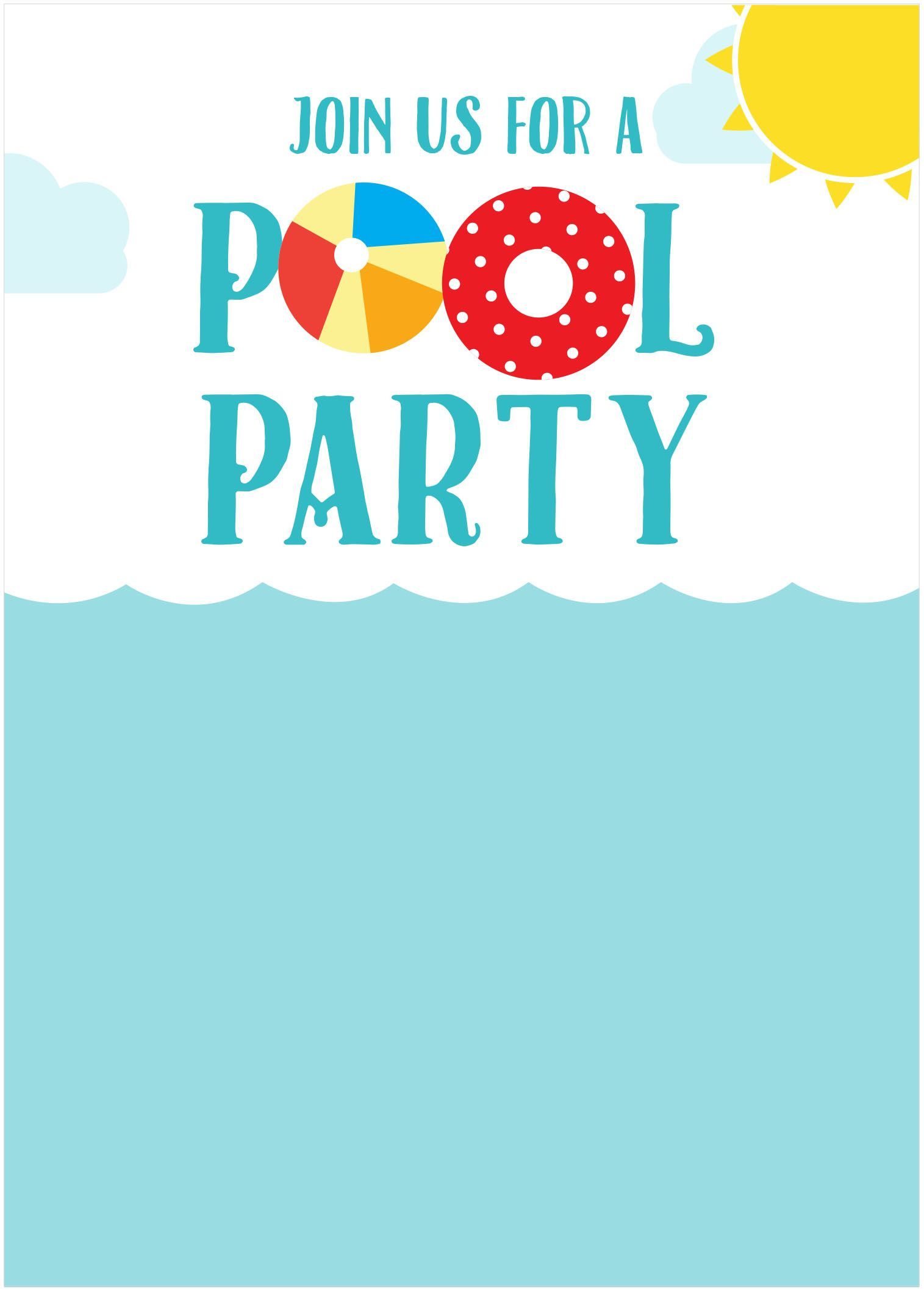4 Free Printable Summer Party Invitations - Worksheets Library with Free Printable Pool Party Birthday Invitations