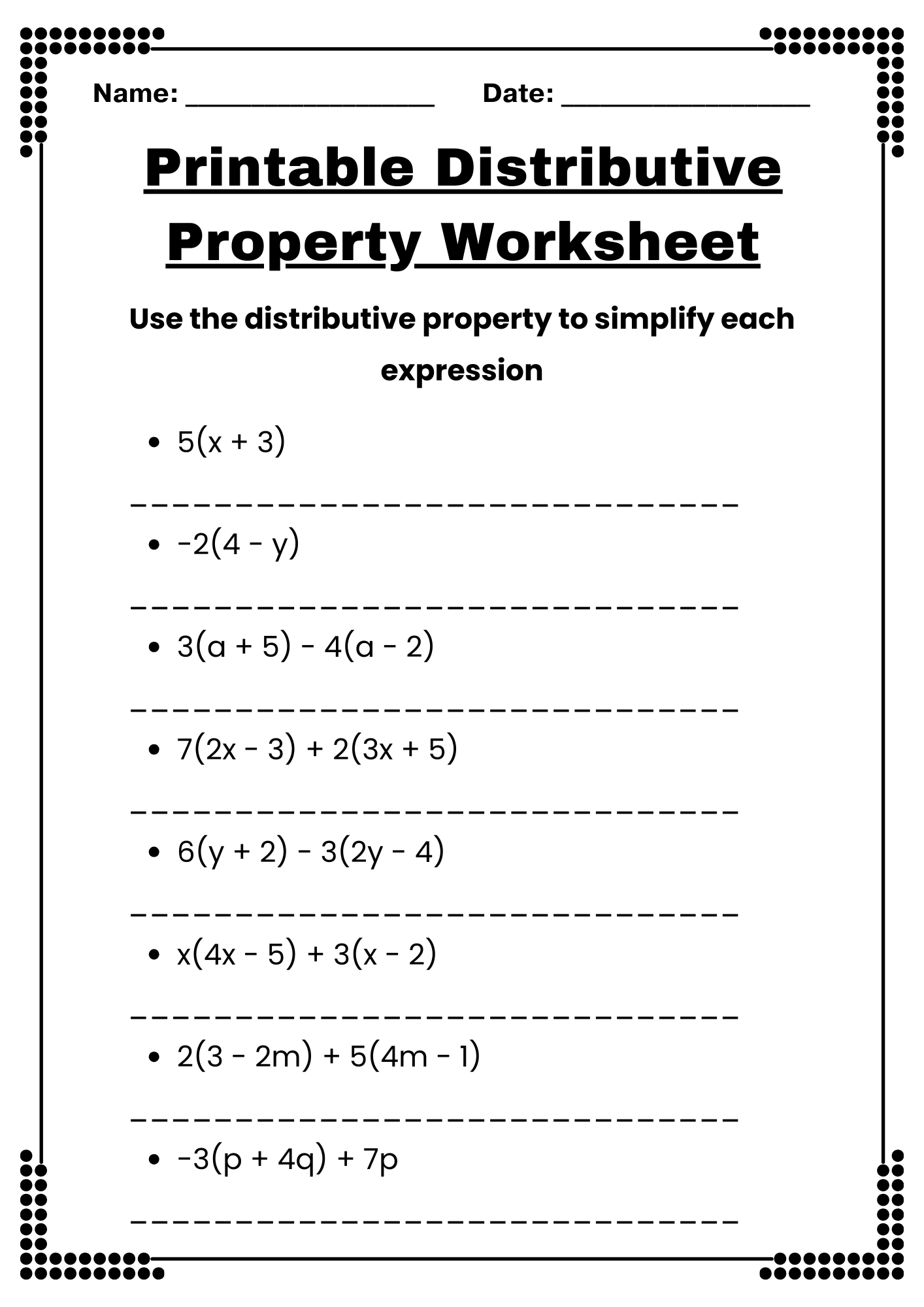 40+ Distributive Property Worksheet Samples To Download In Pdf throughout Free Printable Distributive Property Worksheets