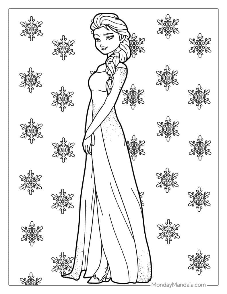 40 Elsa Coloring Pages (Free Pdf Printables) with regard to Free Printable Coloring Pages Disney Frozen