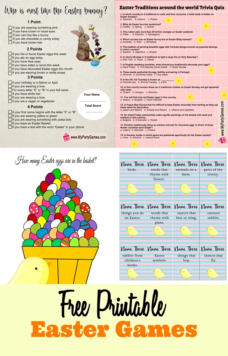 40 Free Printable Easter Games throughout Easter Games For Adults Printable Free