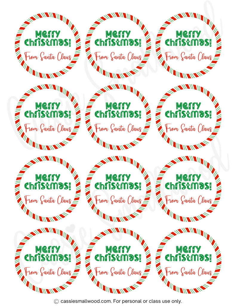 400+ Cutest Printable Christmas Tags (Free Pdf) - Cassie Smallwood in Free Printable Christmas Food Labels