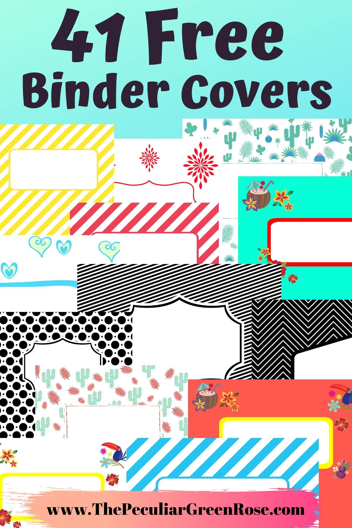 41 Free Printable Binder Covers - The Peculiar Green Rose regarding Free Printable Binder Covers