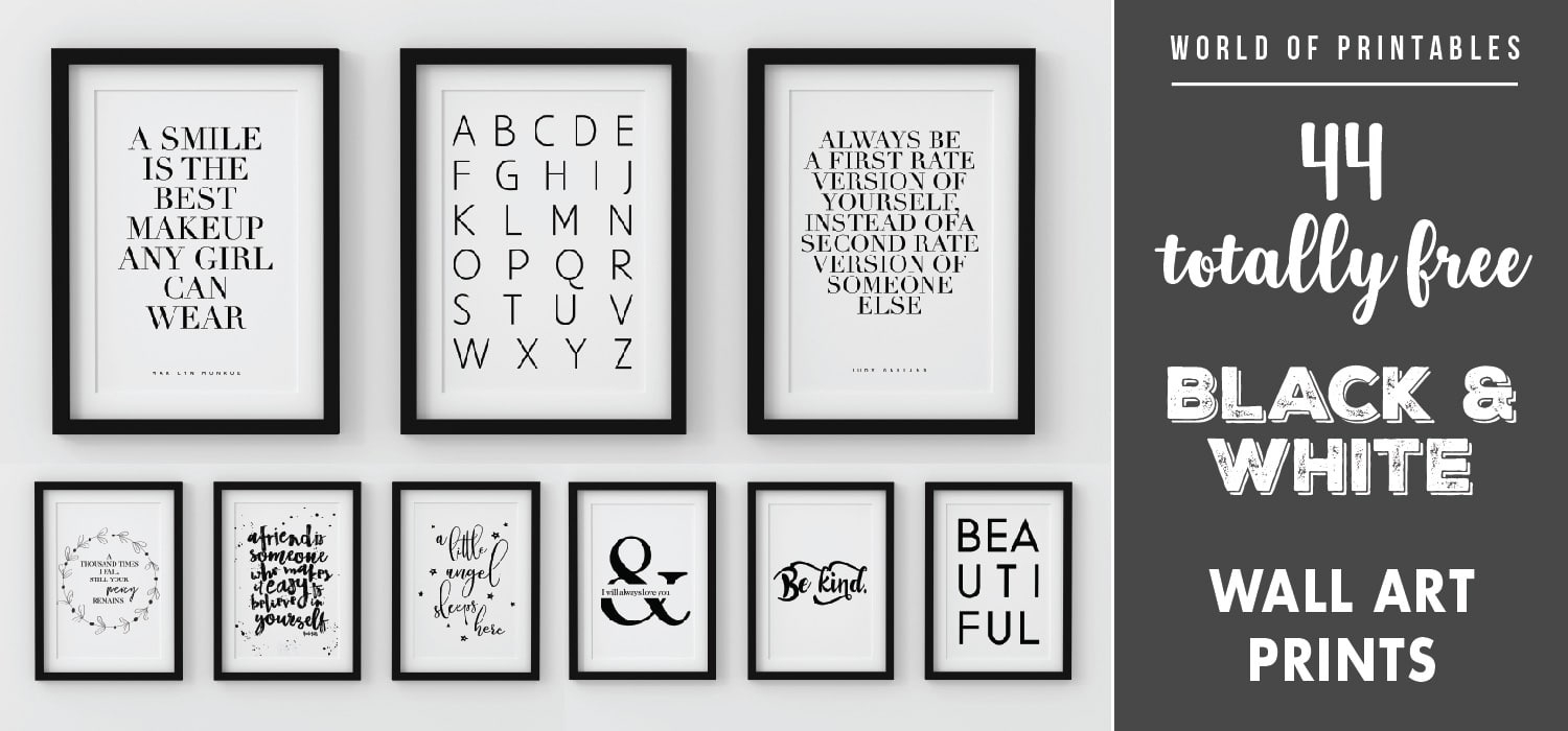 44 Free Modern Black And White Wall Art Printables - World Of regarding Free Black And White Printable Art