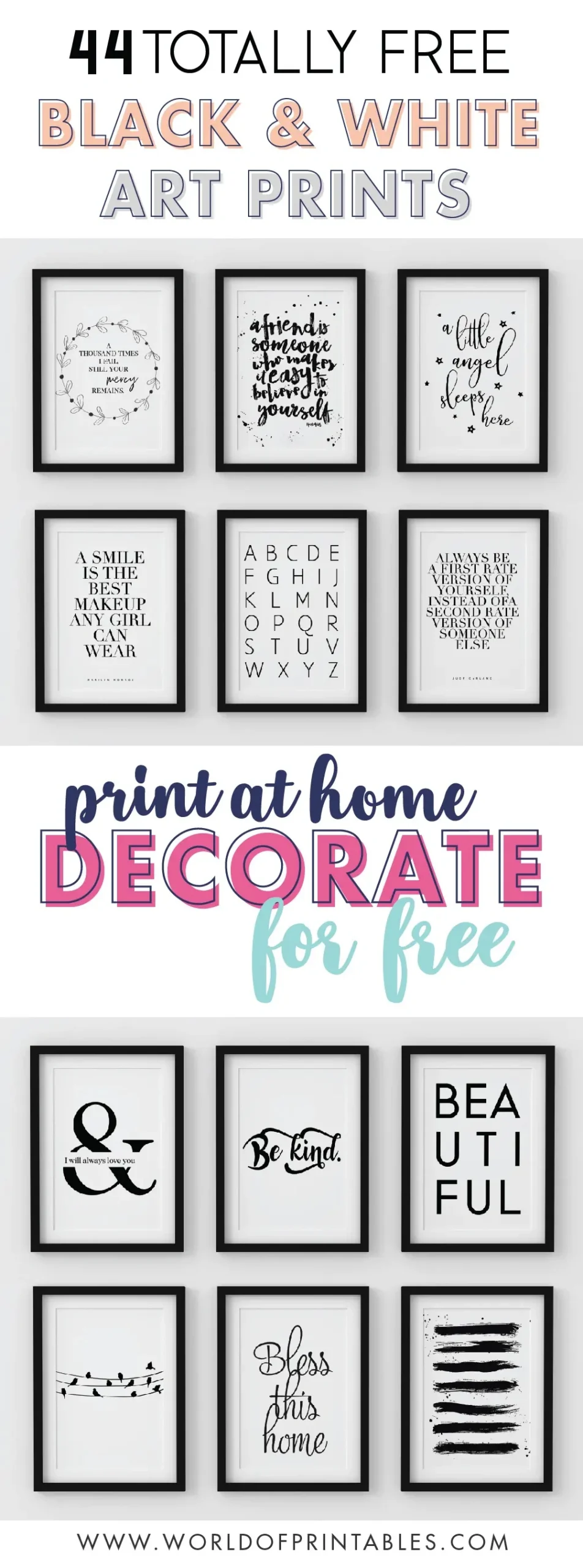 44 Free Modern Black And White Wall Art Printables - World Of regarding Free Printable Wall Art Black And White