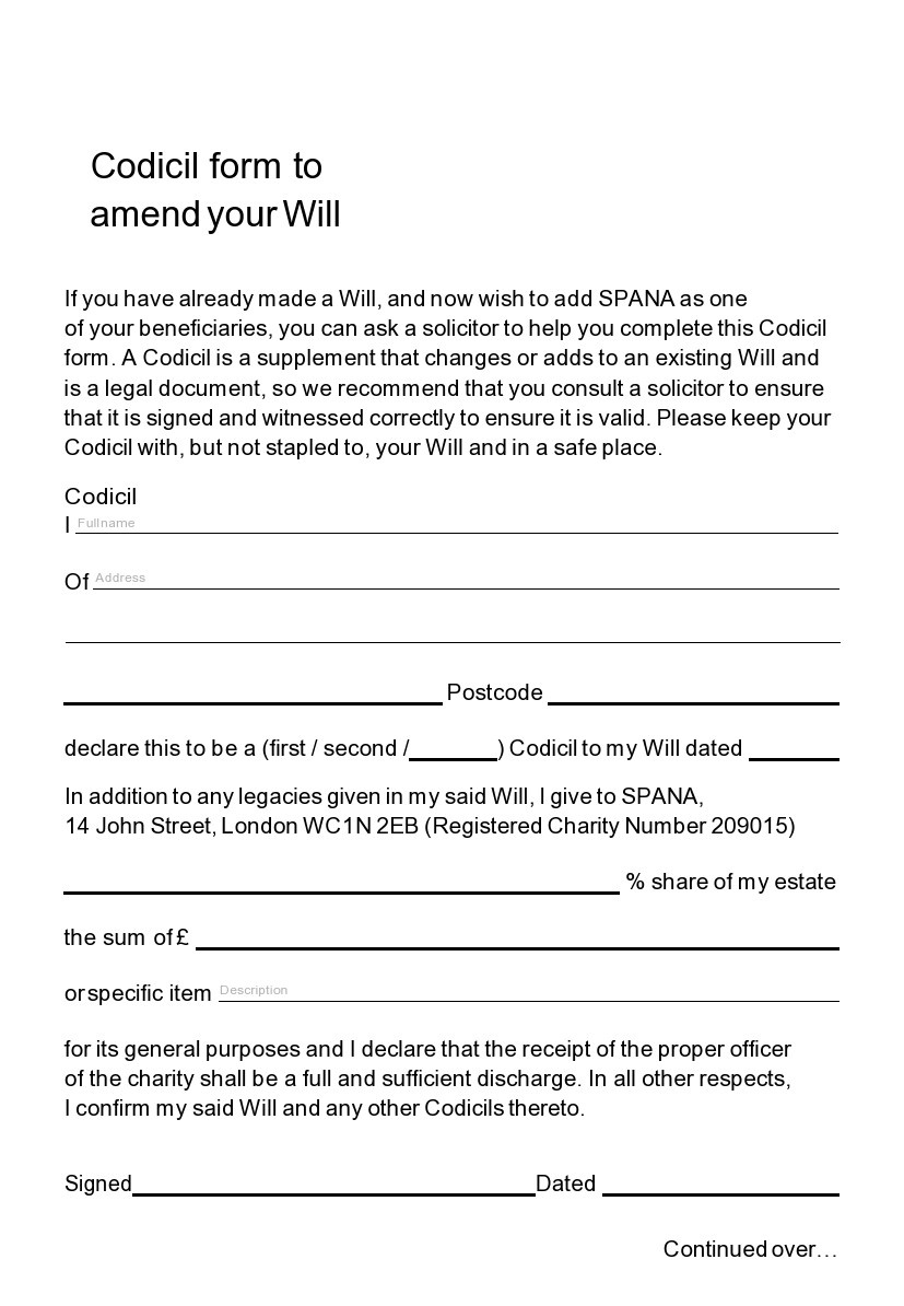 46 Free Codicil To Will Forms & Templates ᐅ Templatelab in Free Printable Codicil Form