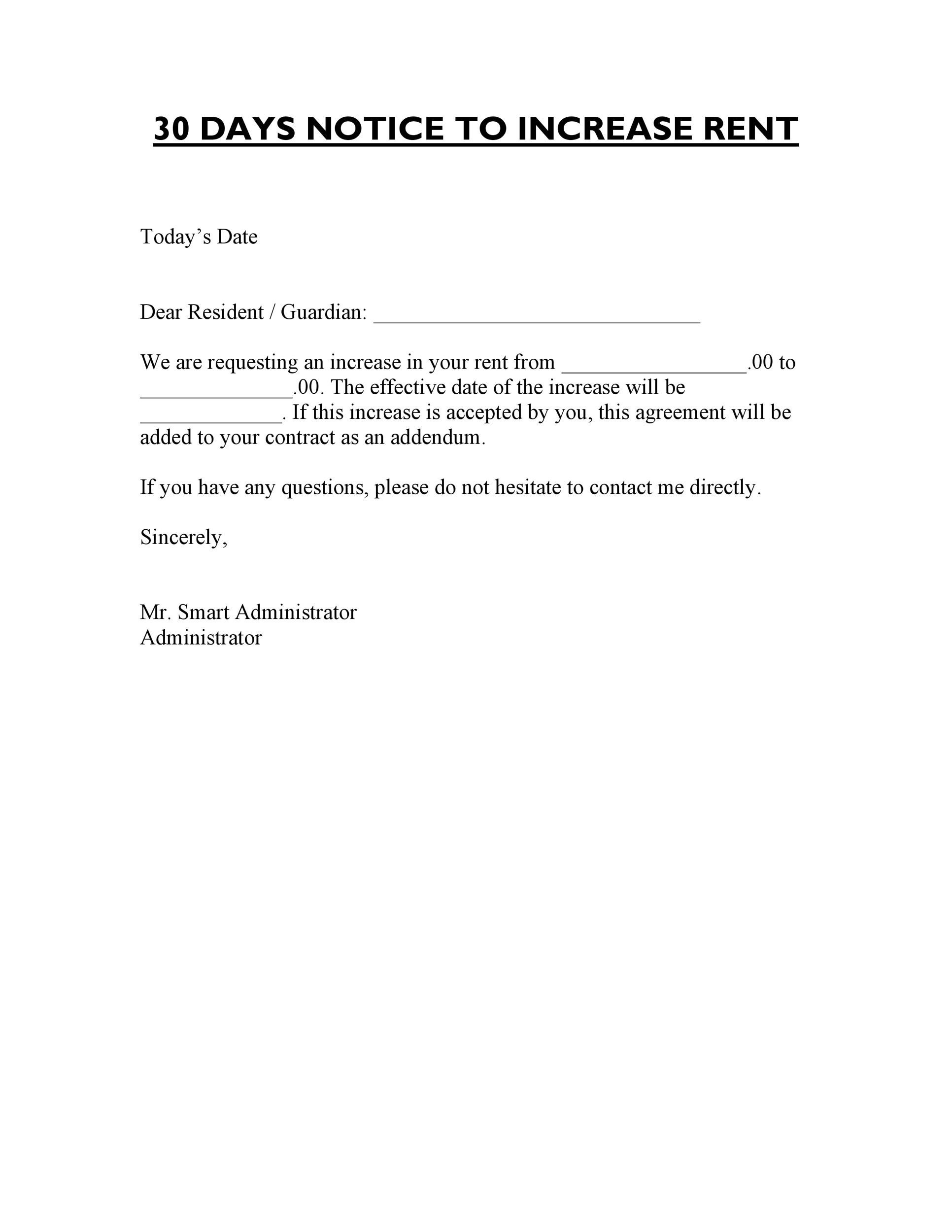 46 Friendly Rent Increase Letters &amp;amp; Notices [Doc, Pdf] within Free Printable Rent Increase Letter