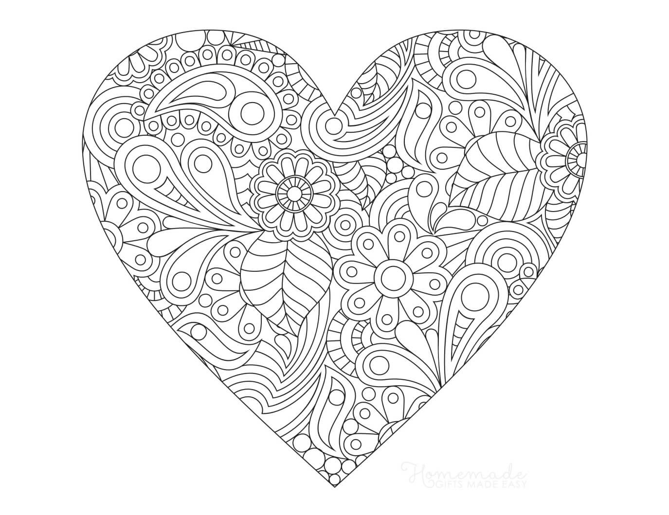 48 Printable Heart Coloring Pages For Adults - Happier Human regarding Free Printable Heart Coloring Pages