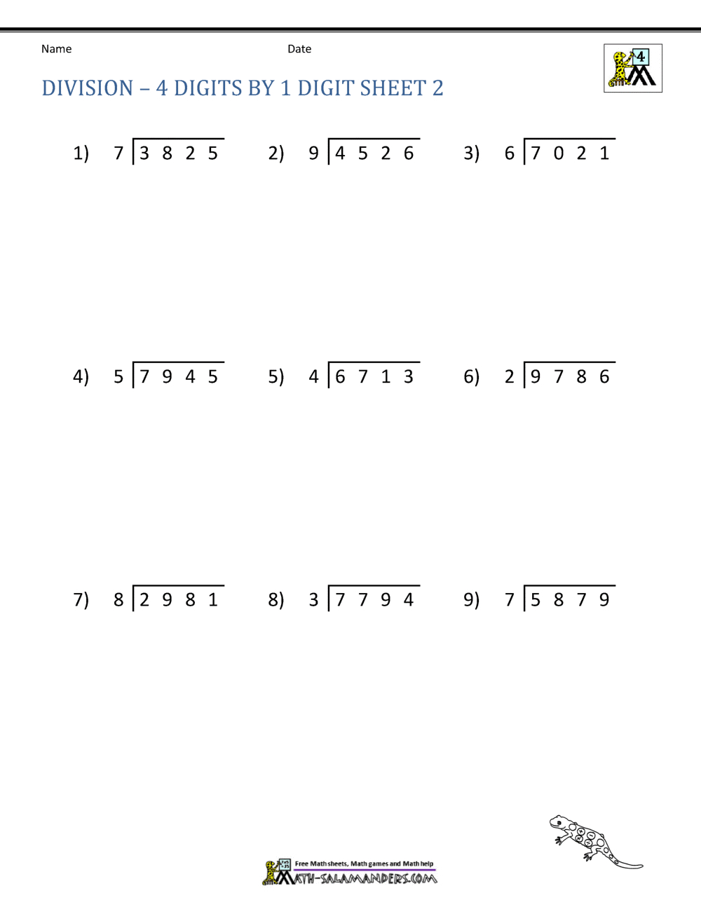 4Th Grade Long Division Worksheets regarding Free Printable Division Worksheets For 4Th Grade