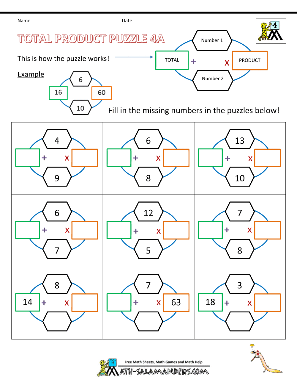 4Th Grade Math Puzzles inside Free Printable Math Puzzles